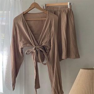 Boheme wrap top & shorts set